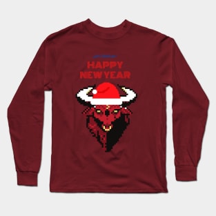 New year illustration with 2021 symbol - bull Long Sleeve T-Shirt